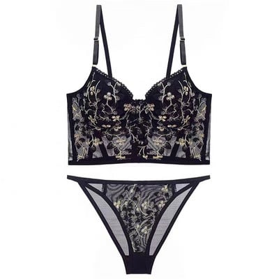 ACELANDY-naiste tikandiga aluspesu komplekt, pits Seksikas Push Up rinnahoidja ja aluspüksid Temptation rinnahoidja reguleeritavad rihmad Erootika pesu