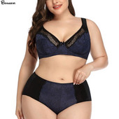 Beauwear seksi čipkasto donje rublje za žene, komplet grudnjaka veće veličine, grudnjak s cvjetnim uzorkom, grudnjak ispod žica s prozračnim ultra tankim gaćicama