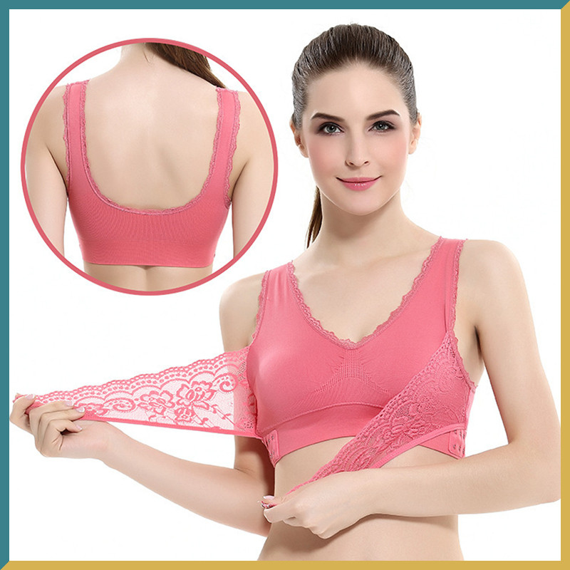 Ženski grudnjak Za žene Donje rublje Seksi donje rublje Čipkasti jednobojni križni kopča Bežični Push Up Bralette Prozračni grudnjak za spavanje