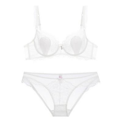 Σέξι δαντελένιο εξαιρετικά λεπτό διάφανο σουτιέν με δαντελωτό σετ εσωρούχων Γυναικεία εσώρουχα Plus Size Σετ σουτιέν και εσώρουχα ABCDE Cup