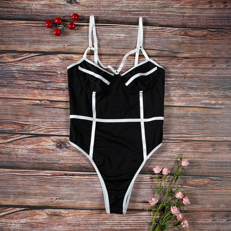 Γυναικεία κορμάκια Σέξι αμάνικο κορμάκι με ρίγες με σφεντόνα Hollow Out Romper Ερωτικό Push Up Jumpsuit Ανοιχτή πλάτη με βαθύ λαιμό