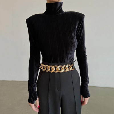 DSMTRC 2022 haine de primăvară toamnă pentru femei la modă cu mâneci lungi din catifea tricou bodycon topuri body articole cu ridicata dropshipping