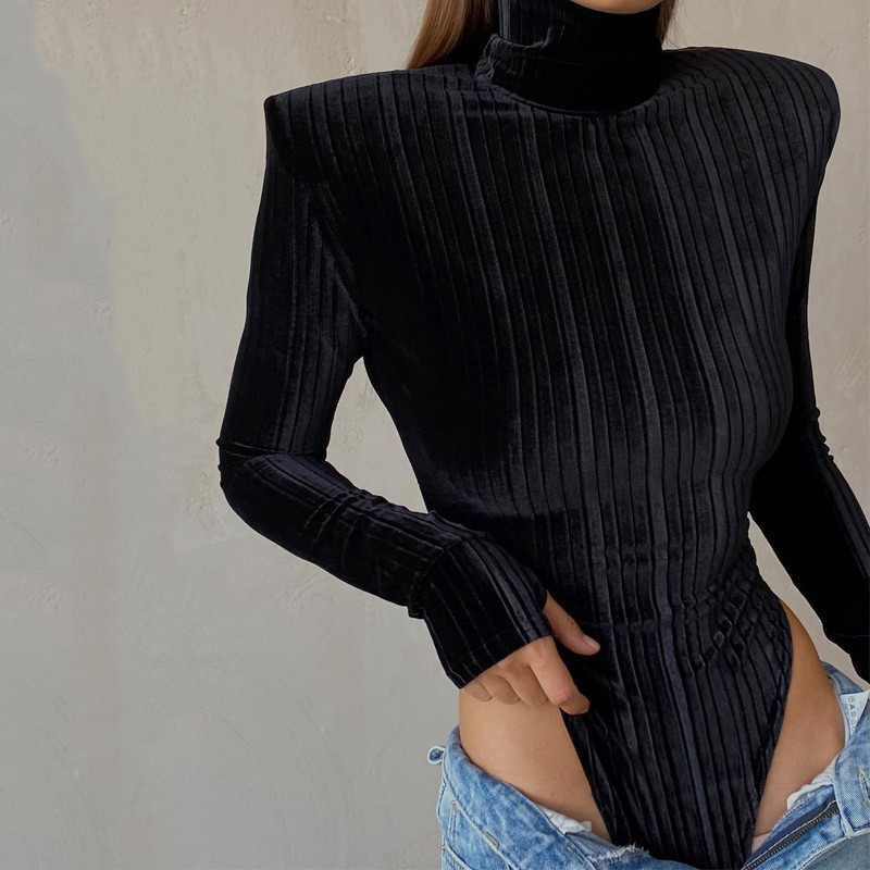 DSMTRC 2022 haine de primăvară toamnă pentru femei la modă cu mâneci lungi din catifea tricou bodycon topuri body articole cu ridicata dropshipping