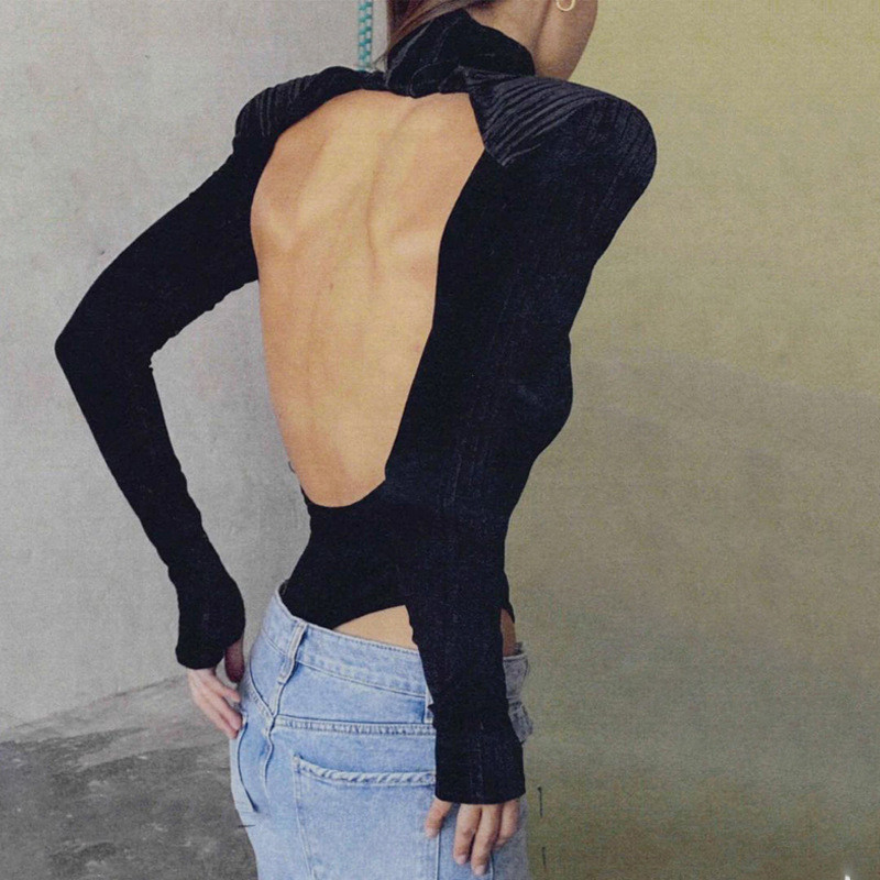 DSMTRC 2022 haine de primăvară toamnă pentru femei la modă cu mâneci lungi din catifea tricou bodycon topuri body articole cu ridicata dropshipping