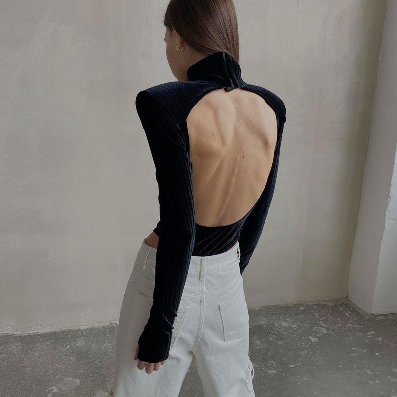 DSMTRC 2022 haine de primăvară toamnă pentru femei la modă cu mâneci lungi din catifea tricou bodycon topuri body articole cu ridicata dropshipping