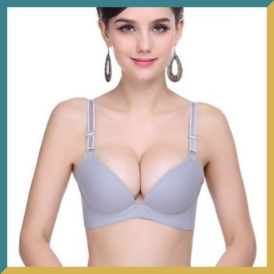 Σέξι σουτιέν χωρίς ραφή για γυναίκες Push Up Εσώρουχα Wireless Deep U Cup Bralette Backless Plunge Intimates Female Gather Εσώρουχα