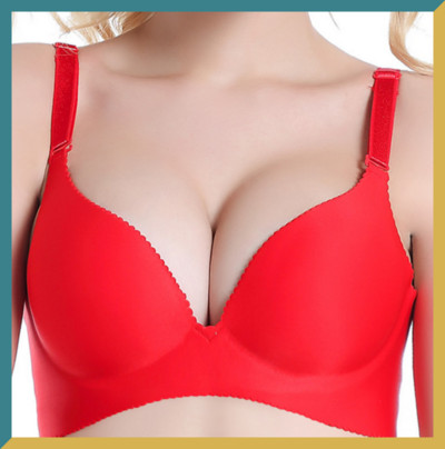 Σέξι σουτιέν χωρίς ραφή για γυναίκες Push Up Εσώρουχα Wireless Deep U Cup Bralette Backless Plunge Intimates Female Gather Εσώρουχα