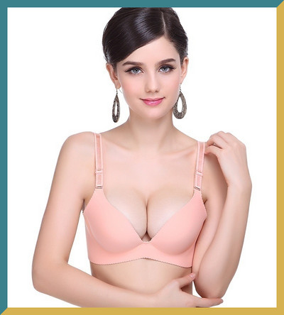Σέξι σουτιέν χωρίς ραφή για γυναίκες Push Up Εσώρουχα Wireless Deep U Cup Bralette Backless Plunge Intimates Female Gather Εσώρουχα