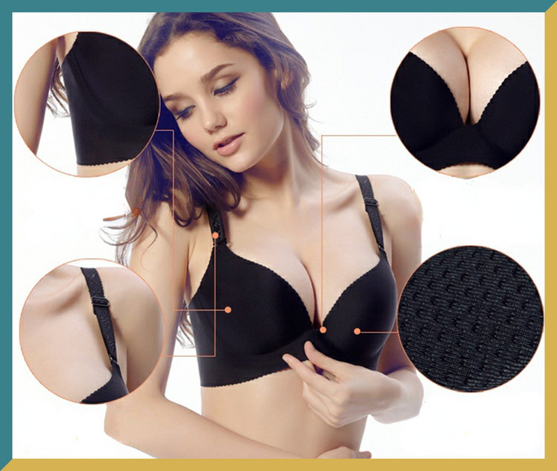 Σέξι σουτιέν χωρίς ραφή για γυναίκες Push Up Εσώρουχα Wireless Deep U Cup Bralette Backless Plunge Intimates Female Gather Εσώρουχα