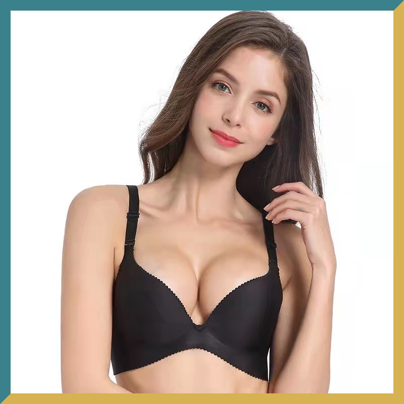 Σέξι σουτιέν χωρίς ραφή για γυναίκες Push Up Εσώρουχα Wireless Deep U Cup Bralette Backless Plunge Intimates Female Gather Εσώρουχα