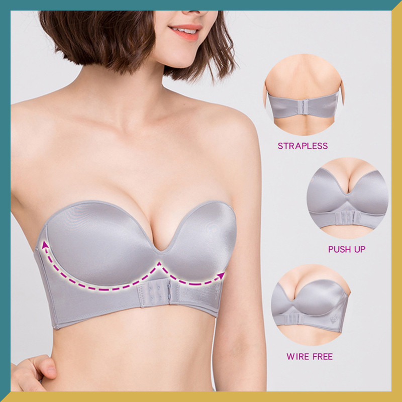 Σέξι σουτιέν Γυναικεία Γάμος Ασύρματο Push Up Αόρατο σουτιέν Εσώρουχο Κλείσιμο μπροστά Γυναικείο Στράπλες Σουτιέν Μπραλέτ χωρίς ραφή