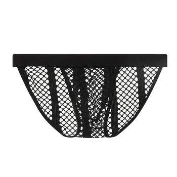 Мъжко бельо Ropa Interior Hombre Sexy Mesh Briefs Hollow Out Calzoncillos Slip Sissy Underpants Lingerie Solid Cuecas