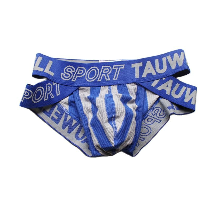 Meeste aluspesu Ropa Sisustus Hombre Seksikas Meeste Aluspesu Triibuline Cuecas Slip Hombre Madala kõrgusega aluspüksid Meeste Puuvillane Cueca