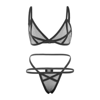 Mesh Perspective Секси комплект дамско бельо Hot Erotic Seamless Bra Brief Sets Lenceria Sensual Mujer Sex Exotic Costumes