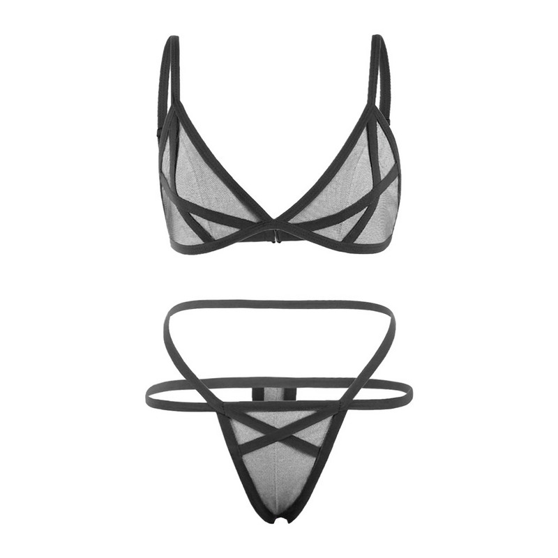Mesh Perspective Lenjerie sexy Set de lenjerie intima pentru femei Hot Erotic Sutien fără sudură Seturi de slip Lenceria Sensual Mujer Costume exotice sexuale
