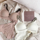 Cupă subțire fără sudură japoneză, netedă, franțuzească, fără urme, costume de lenjerie confortabilă, pentru fete, cu nasturi, set de brațete la modă