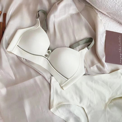 Cupă subțire fără sudură japoneză, netedă, franțuzească, fără urme, costume de lenjerie confortabilă, pentru fete, cu nasturi, set de brațete la modă
