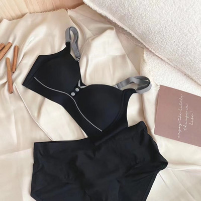 Cupă subțire fără sudură japoneză, netedă, franțuzească, fără urme, costume de lenjerie confortabilă, pentru fete, cu nasturi, set de brațete la modă
