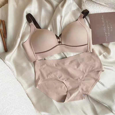 Cupă subțire fără sudură japoneză, netedă, franțuzească, fără urme, costume de lenjerie confortabilă, pentru fete, cu nasturi, set de brațete la modă