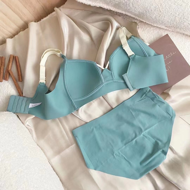 Cupă subțire fără sudură japoneză, netedă, franțuzească, fără urme, costume de lenjerie confortabilă, pentru fete, cu nasturi, set de brațete la modă
