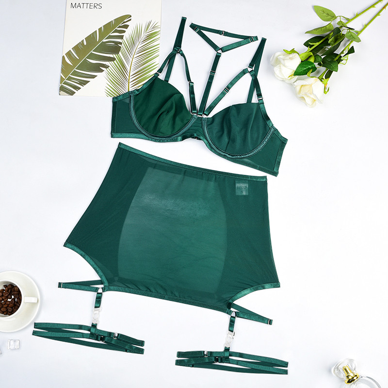 Ellolace Lingerie Luksuslik seksikas aluspesu naiste kehale tsenseerimata uhked sukapaelad 5-osaline päitsetega läbipaistev rinnahoidja Sensuaalne intiimne