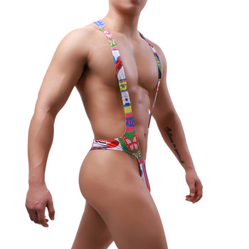 Мъжко бельо мъжки слипове Секси боди Sissy Мъжки прашки с принт Jockstrap Slip Homme Sexy Erotique Tanga Hombre Cueca