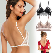 Σέξι δαντελένιο σουτιέν Βαθύ U πλάτη Bralette Τριγωνικό μαλακό χωρίς ραφή Γυναικεία εσώρουχα Χαμηλή πλάτη Διαφανή σουτιέν Biustonosz Tank Tops
