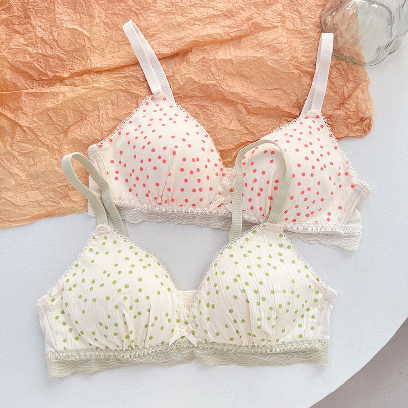 Cute Dot Women Sexy Push Up σουτιέν Υψηλής ποιότητας Εσώρουχα Συγκεντρώστε Γυναικείες δαντέλες Γυναικεία σουτιέν χωρίς ραφές Bralette Girl Comfort Εσώρουχα