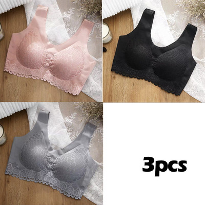 3 buc./lot Sutien din latex de dimensiuni mari Sutiene fără cusături pentru lenjerie de corp pentru femei BH Bralette Push Up cu sutien de vesta de sus Dorpshipping