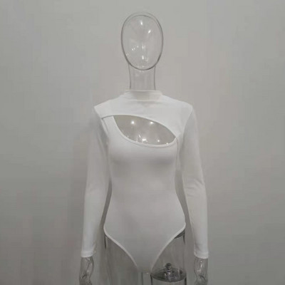 Body cu mânecă lungă pentru femei YiDuo Topuri elastice Bodycon, negru, subțire, haine de club, salopete sexy de iarnă, îmbrăcăminte de stradă scobită