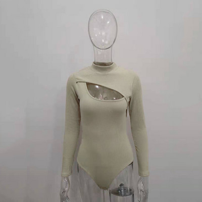 Body cu mânecă lungă pentru femei YiDuo Topuri elastice Bodycon, negru, subțire, haine de club, salopete sexy de iarnă, îmbrăcăminte de stradă scobită