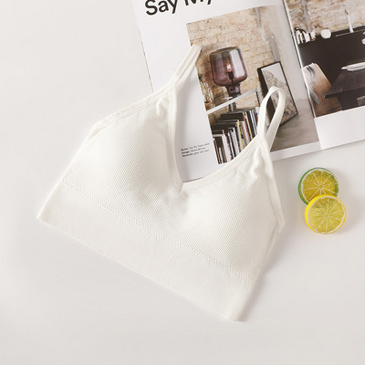 Topuri crop sexy pentru femei, sutien cu tuburi, îmbrăcăminte de stradă, bandă, fără mâneci, fără sudură, sutien sport, crop, camis, tricou, tank de bază