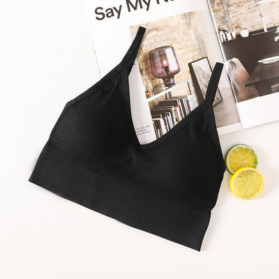 Topuri crop sexy pentru femei, sutien cu tuburi, îmbrăcăminte de stradă, bandă, fără mâneci, fără sudură, sutien sport, crop, camis, tricou, tank de bază