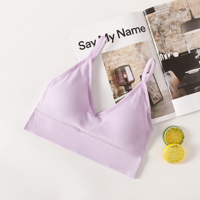 Topuri crop sexy pentru femei, sutien cu tuburi, îmbrăcăminte de stradă, bandă, fără mâneci, fără sudură, sutien sport, crop, camis, tricou, tank de bază