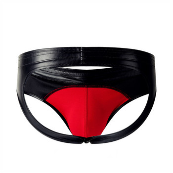 Гащи Секси Бельо Мъжки PU Прашки Sissy Jockstrap Men Fashion String Homme Cuecas Masculinas G String Slip Homme