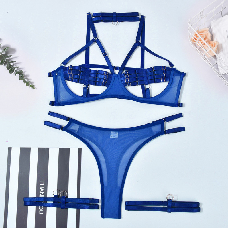 Σέξι εσώρουχα MeiKeDai Γυμνές γυναίκες χωρίς λογοκρισία Σέξι κοστούμι 3 τεμαχίων κούφιο εσώρουχο Αισθησιακά ανοιχτά σουτιέν χωρίς λογοκρισία