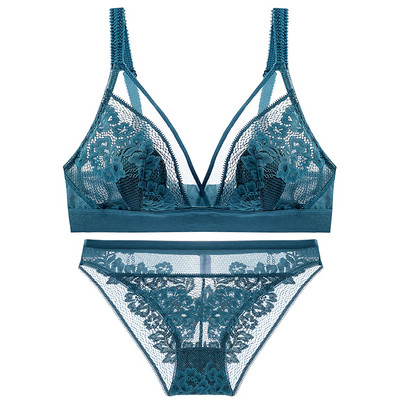 Σουτιέν No Steel Ring Women Gather The Breasts French Triangle Cup σέξι ροζ δαντέλα Εξαιρετικά λεπτό σουτιέν 4 διαθέσιμα χρώματα