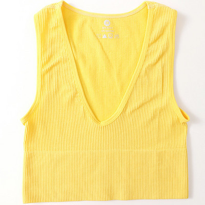 Top Crop Top pentru femei Sexy Lenjerie de corp fără cusături Tank Top Fete Tricou Cami de vară Lenjerie în V adânc sexy Camolă sport