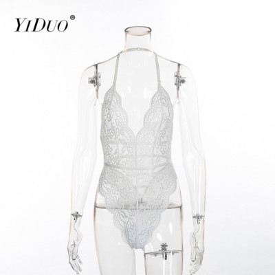 Body sexy YiDuo pentru femei, dantelă, cu decolteu în V adânc, bodycon, cu ochiuri transparente, subțire, fără spate, top de vară, îmbrăcăminte de stradă
