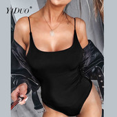 YiDuo, negru, slăbit, cu bretele spaghete, cu gât în U, pentru femei, salopete de plajă sexy, 2022, top de vară, body alb, îmbrăcăminte de stradă