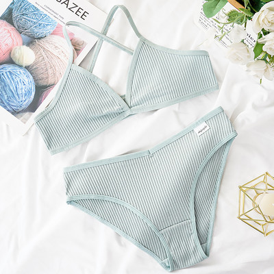 2GB Krūštura komplekts Sieviešu Sexy Bralette Sexy Sieviešu Apakšveļa Rievotas Tank Top Sieviešu Crop Topi Modes krūšturis Rozā apakšveļas komplekts