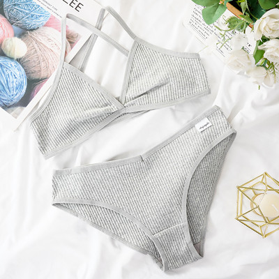 2GB Krūštura komplekts Sieviešu Sexy Bralette Sexy Sieviešu Apakšveļa Rievotas Tank Top Sieviešu Crop Topi Modes krūšturis Rozā apakšveļas komplekts