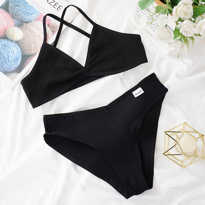 2GB Krūštura komplekts Sieviešu Sexy Bralette Sexy Sieviešu Apakšveļa Rievotas Tank Top Sieviešu Crop Topi Modes krūšturis Rozā apakšveļas komplekts