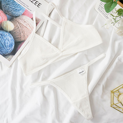 2GB Krūštura komplekts Sieviešu Sexy Bralette Sexy Sieviešu Apakšveļa Rievotas Tank Top Sieviešu Crop Topi Modes krūšturis Rozā apakšveļas komplekts