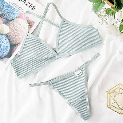 2GB Krūštura komplekts Sieviešu Sexy Bralette Sexy Sieviešu Apakšveļa Rievotas Tank Top Sieviešu Crop Topi Modes krūšturis Rozā apakšveļas komplekts