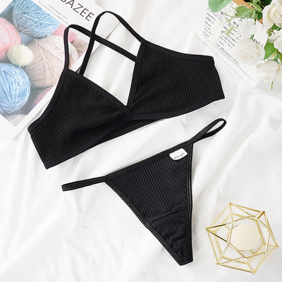 2GB Krūštura komplekts Sieviešu Sexy Bralette Sexy Sieviešu Apakšveļa Rievotas Tank Top Sieviešu Crop Topi Modes krūšturis Rozā apakšveļas komplekts