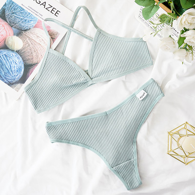 2GB Krūštura komplekts Sieviešu Sexy Bralette Sexy Sieviešu Apakšveļa Rievotas Tank Top Sieviešu Crop Topi Modes krūšturis Rozā apakšveļas komplekts