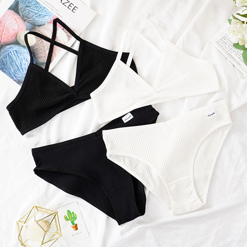 2GB Krūštura komplekts Sieviešu Sexy Bralette Sexy Sieviešu Apakšveļa Rievotas Tank Top Sieviešu Crop Topi Modes krūšturis Rozā apakšveļas komplekts