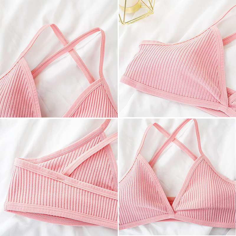 2GB Krūštura komplekts Sieviešu Sexy Bralette Sexy Sieviešu Apakšveļa Rievotas Tank Top Sieviešu Crop Topi Modes krūšturis Rozā apakšveļas komplekts