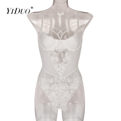YiDuo Must Valge Punane Body Naiste Seksikas Body Skinny Top seljata lilleline pits Bods Naiste Undertraat võrk Body Kostüüm